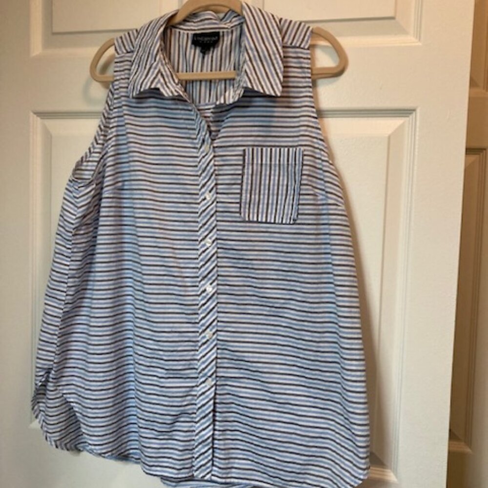 Lane Bryant Sleeveless Button Down Shirt EUC
